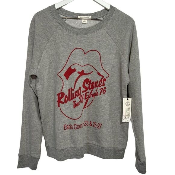 Treasure & Bond Rolling Stones Sweatshirt 76 Tour Womens Small Gray Pullover - Picture 2 of 6